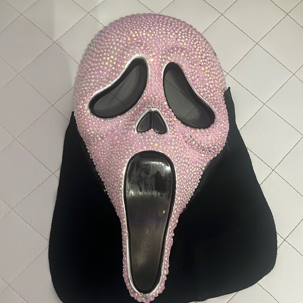 Crome Ghost face mask rhinestone hand made